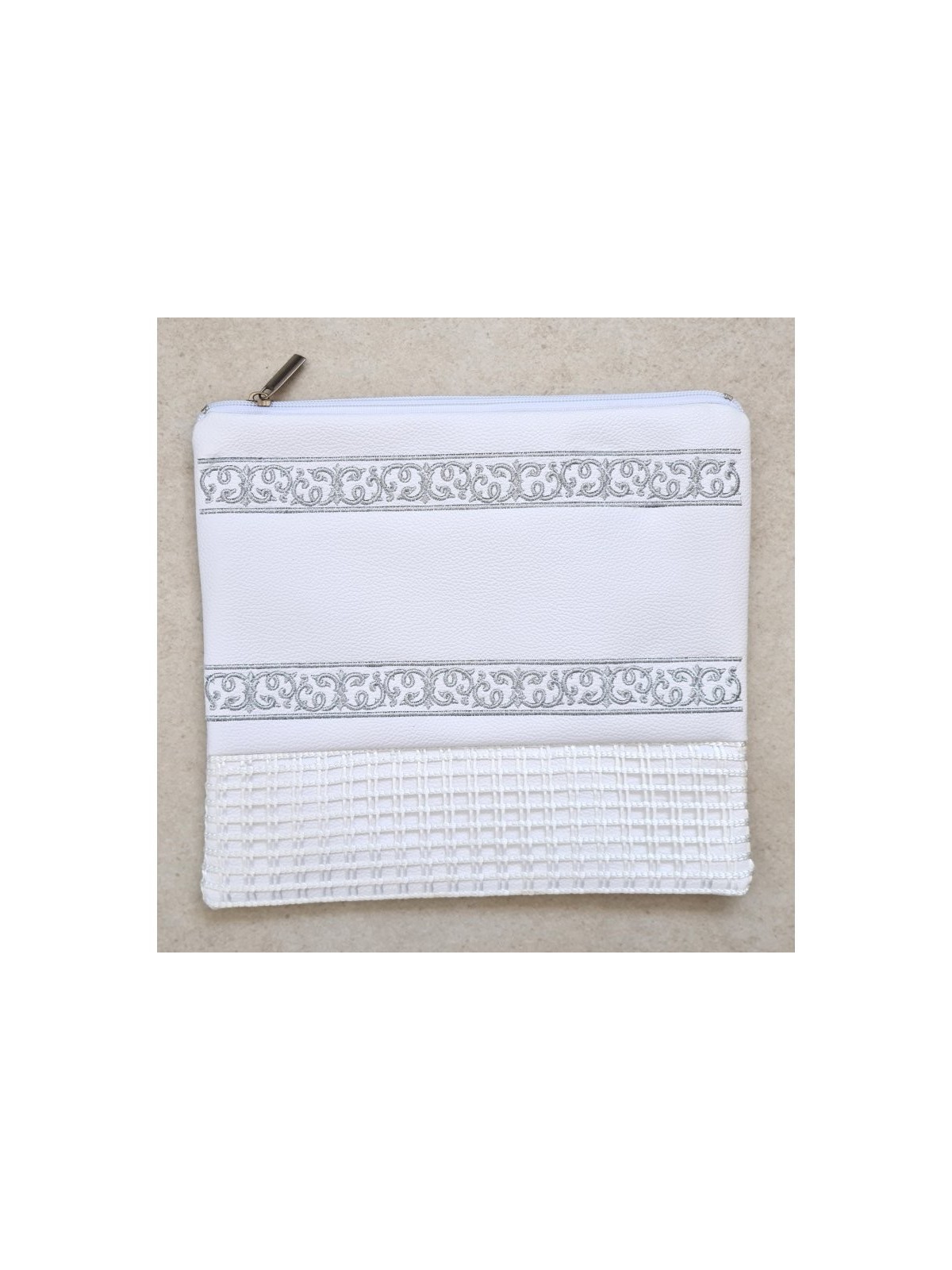 Faux cuir blanc cassé Talit et Tefillin... | Sacs Talit et Téfilines