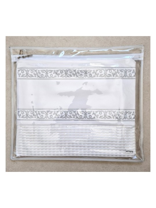 Faux cuir blanc cassé Talit et Tefillin... | Sacs Talit et Téfilines