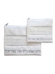 Ensemble de sacs Talit et Tefillin en faux blanc cassé... | Sacs Talit et Téfilines