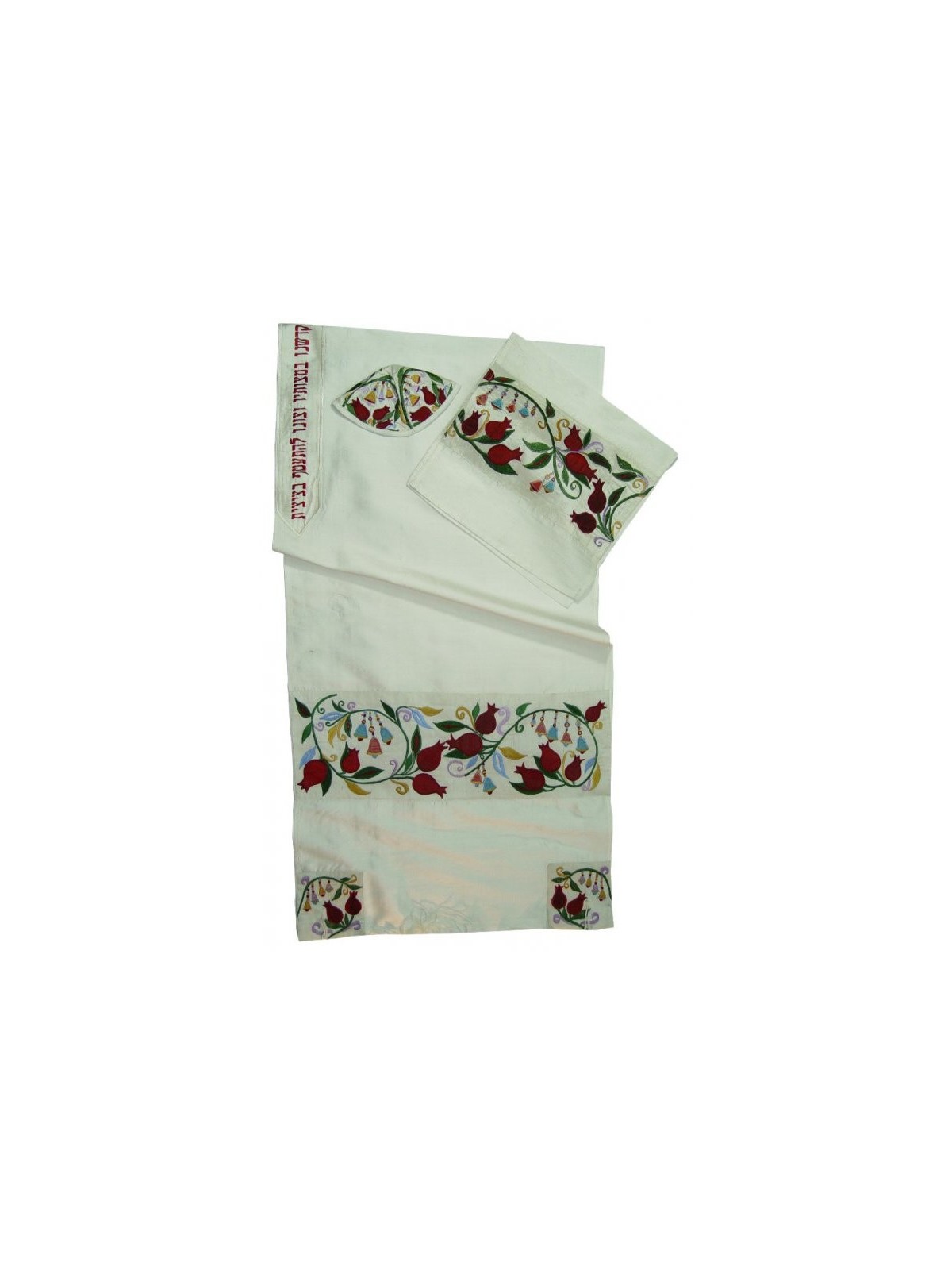 Rikmat Elimelech Silk Rimonim Tallit | Rikmat Elimelech Tallit