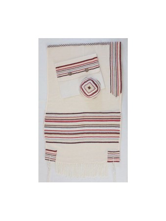 Création de tissage Talit tissé à la main Gevoura... | Talit de création de tissage