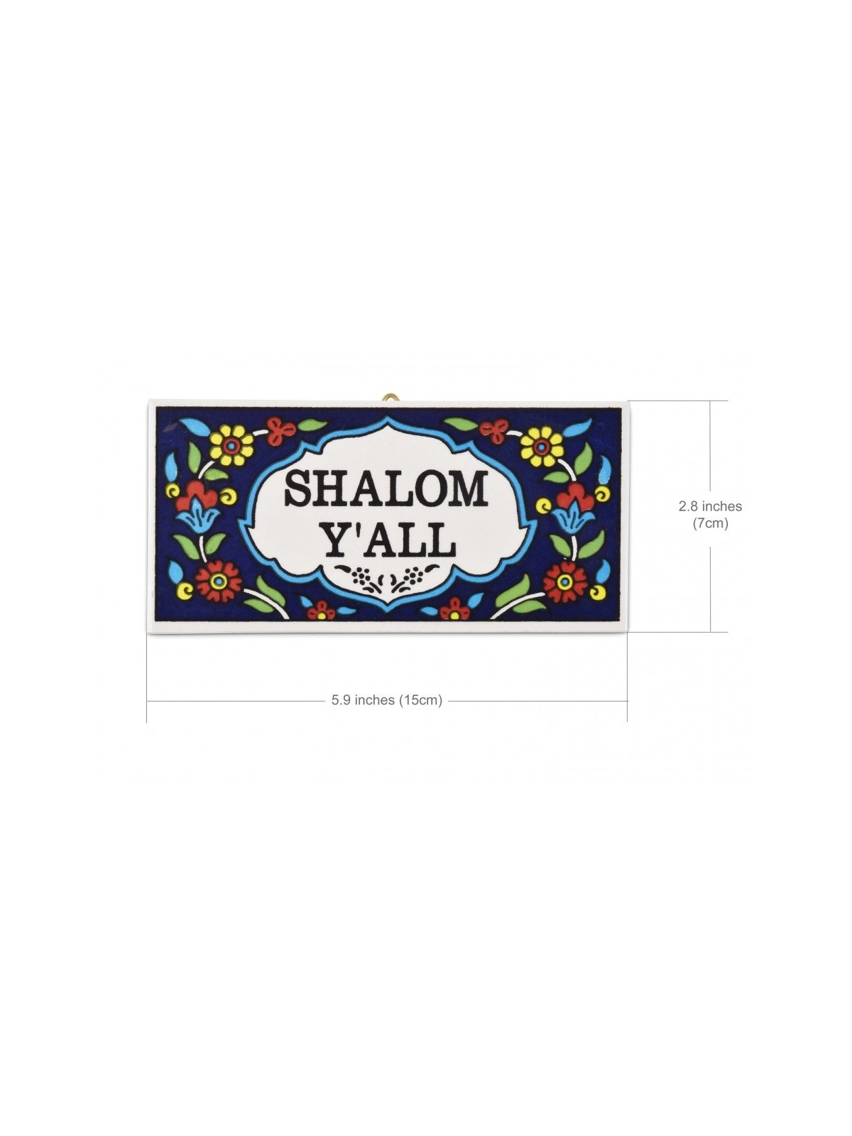 Ceramic Wall Plaque Armenian Floral Design Shalom YALL | Top Sellers