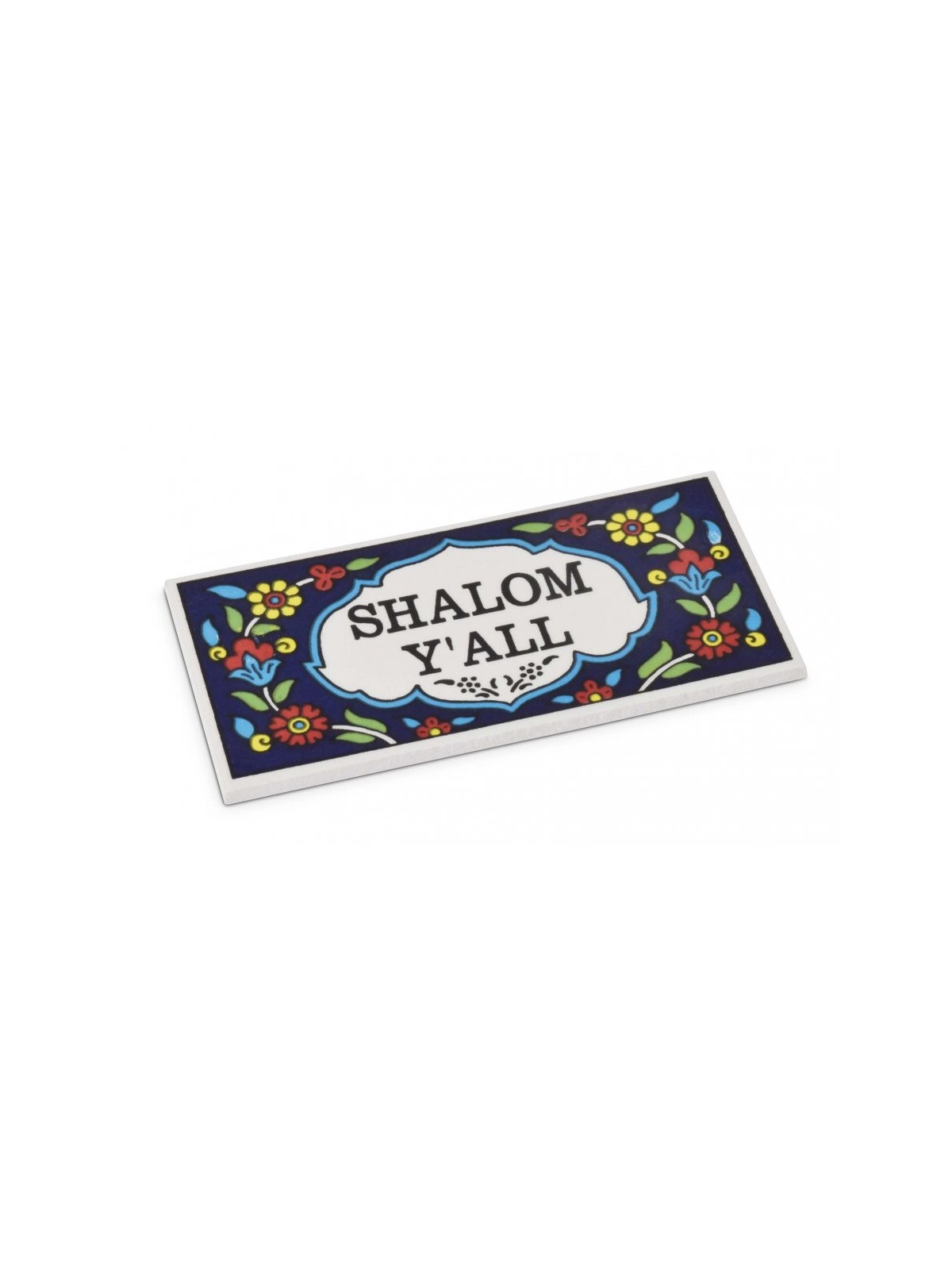 Plaque murale en céramique Design floral arménien Shalom YALL | Meilleures ventes