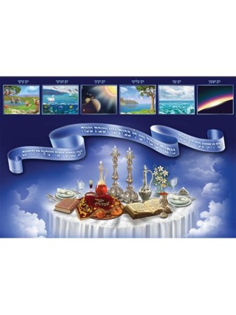 Laminated Colorful Wall Poster Shabbat and Seven Days of ... | Posters