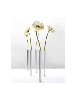 Vase magnétique en aluminium argenté | Décorations de table