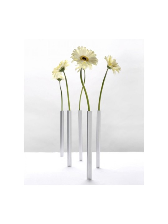 Vase magnétique en aluminium argenté | Décorations de table