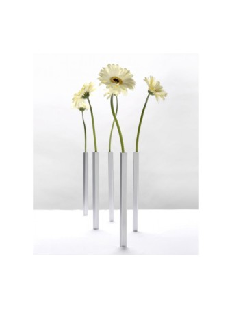 Vase magnétique en aluminium argenté | Décorations de table