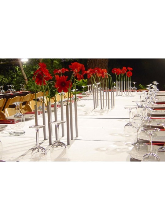 Vase magnétique en aluminium argenté | Décorations de table