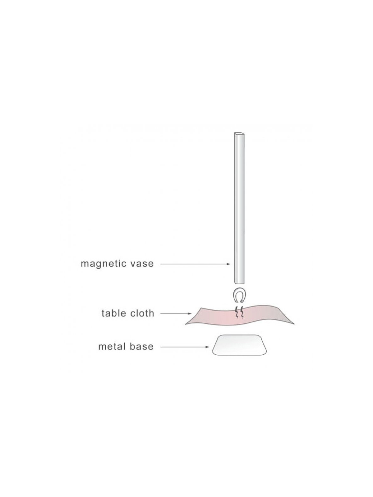 Vase magnétique en aluminium argenté | Décorations de table