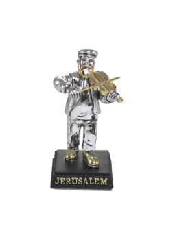 Figurine plaquée argent violoniste juif traditionnel | Figurines