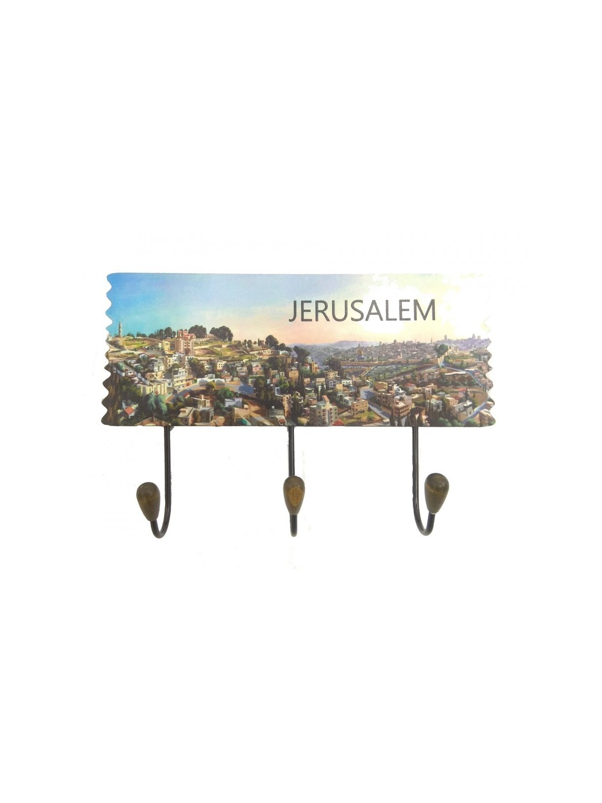 Cintre de clé de paysage de Jérusalem | Porte-clés Judaica