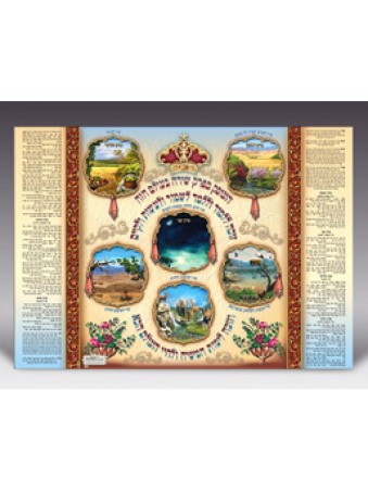 Laminated Colorful Wall Poster Perek Shira Chapter of Songs | Posters