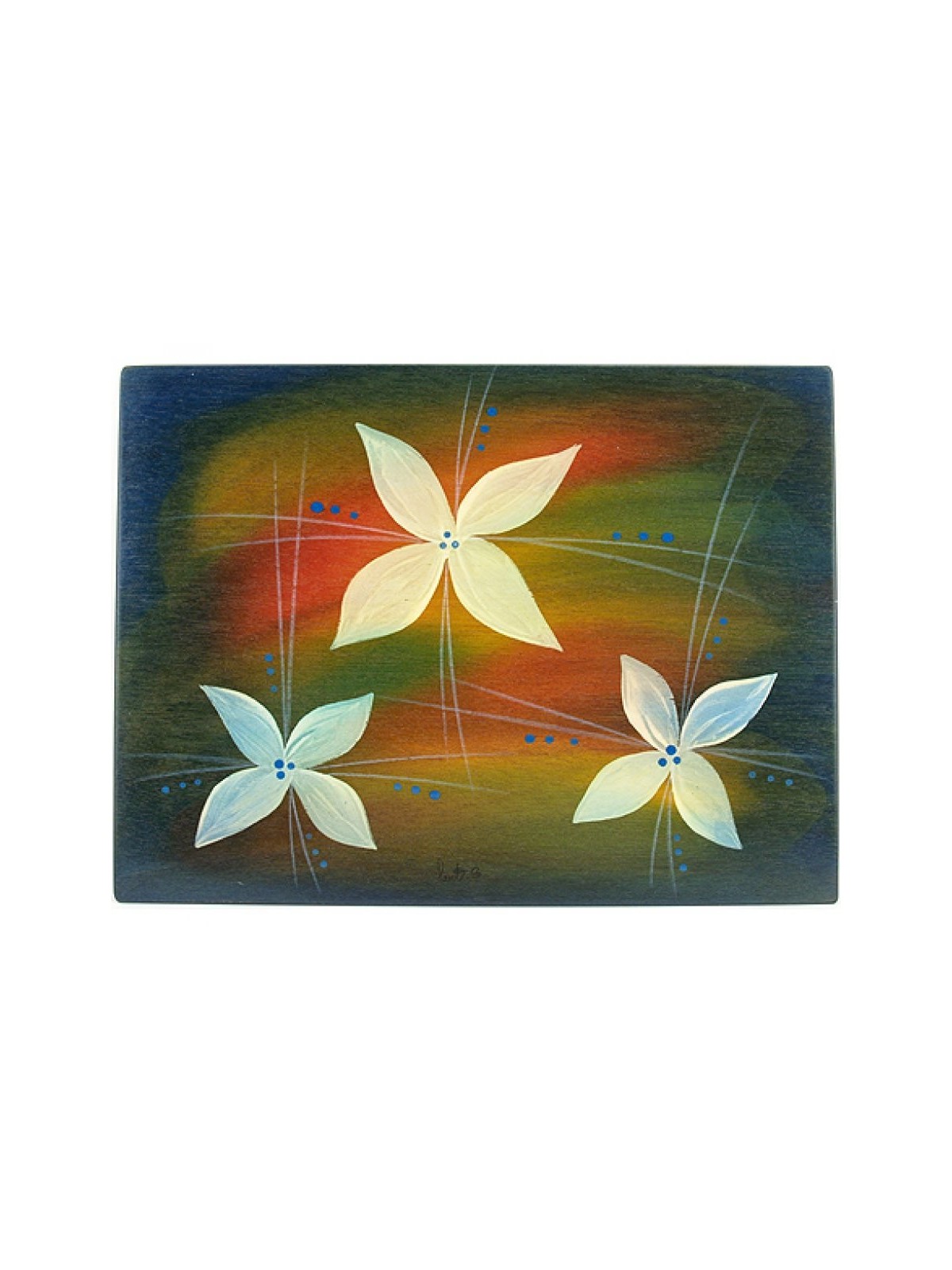 Set de table rectangulaire Blue Florali par Kakadu Art | Décorations de table