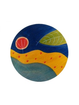 שביל צהוב לייסמאט עגול מאת Kakadu Art | קישוטי שולחן