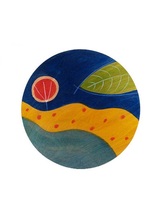 שביל צהוב לייסמאט עגול מאת Kakadu Art | קישוטי שולחן