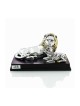 Figurine plaquée argent avec des accents dorés Lion et agneau... | Figurines