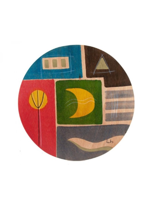 Set de table rond Lune jaune par Kakadu Art | Décorations de table
