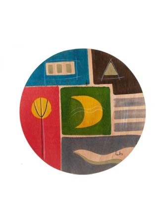 Placemat עגול ירח צהוב מאת Kakadu Art | קישוטי שולחן
