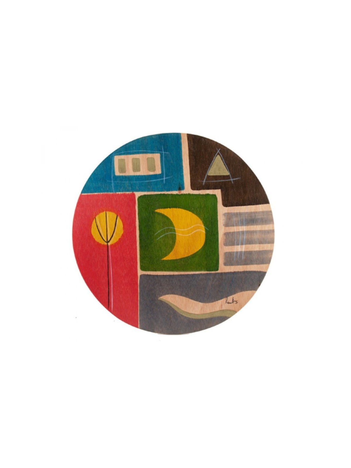 Set de table rond Lune jaune par Kakadu Art | Décorations de table