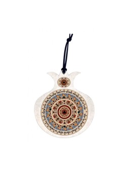 Dorit Judaica Pomegranate Blue Red Hebrew... | Jewish Gift from Israel