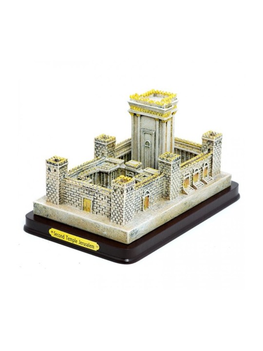 Sculpture Second Temple Plaqué Argent avec Teintes Or | Figurines