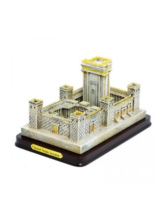 Sculpture Second Temple Plaqué Argent avec Teintes Or | Figurines
