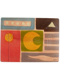 Set de table rectangulaire Lune jaune par Kakadu Art | Décorations de table