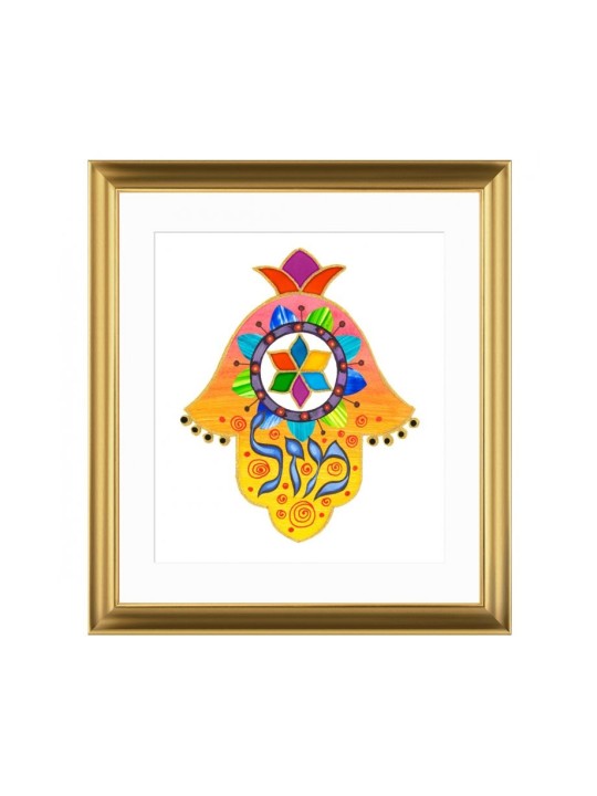 Dvora Hamsa Oriental Noir en Mazal Jaune en... | Jeux et jouets pour enfants