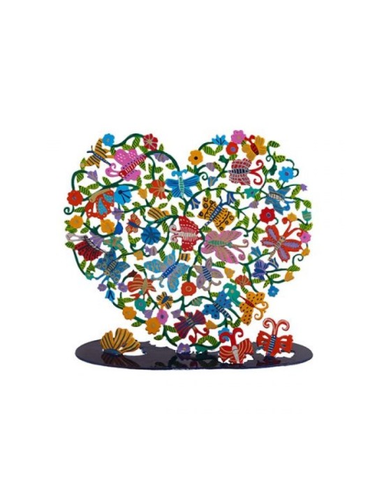 Yair Emanuel Large Hand Painted Heart on Stand ... | Table Decorations