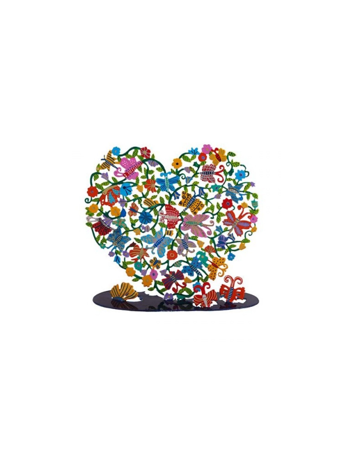 Yair Emanuel Grand Coeur Peint à la Main sur Support... | Décorations de table