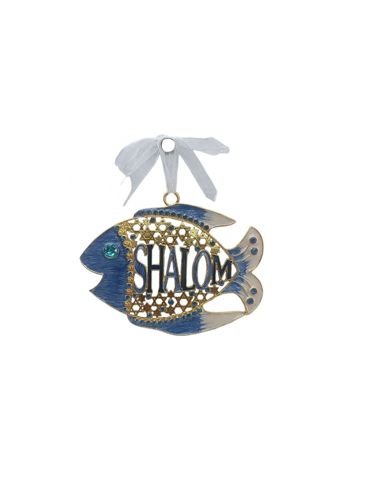 Décoration murale brillante Poisson avec Shalom et étoile... | Tentures murales