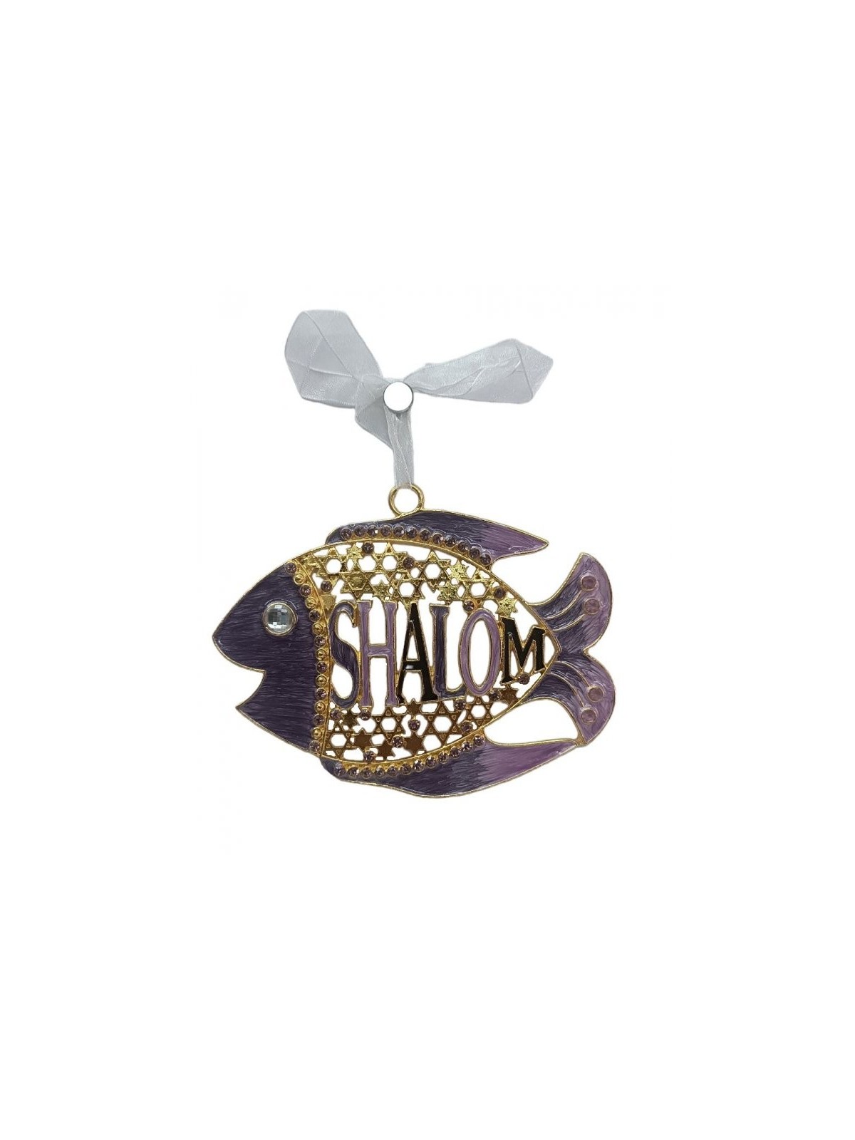 Gleaming Wall Decoration Fish with Shalom and Star ... | Wall Hangings