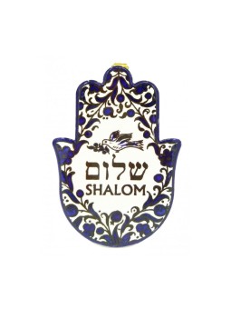 Hamsa mural en céramique avec colombe de la paix Shalom De... | Décorations de table