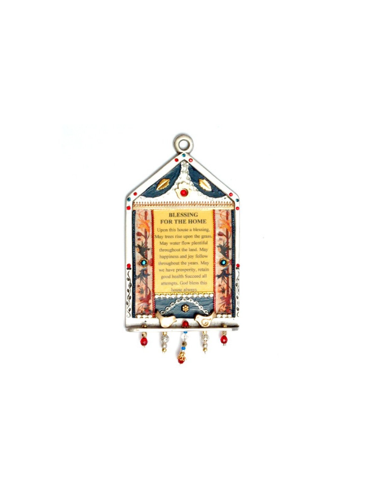 Bénédiction de la maison anglaise en étain par Ester Shahaf | Cadeau juif d'Israël