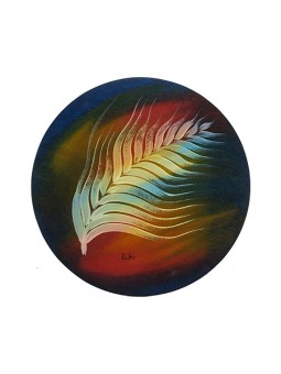 Set de table rond Plume blanche par Kakadu Art | Décorations de table