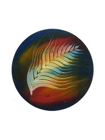 Placemat עגול פלומה לבנה מאת Kakadu Art | קישוטי שולחן