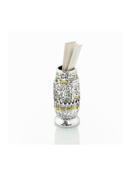 Porte-cure-dents plaqué argent bicolore Jerusal... | Décorations de table