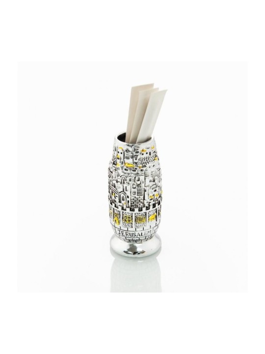 Porte-cure-dents plaqué argent bicolore Jerusal... | Décorations de table