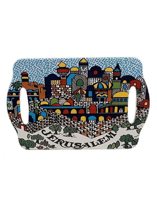 Ceramic Serving Tray with Jerusalem View in Col... | House Decorations