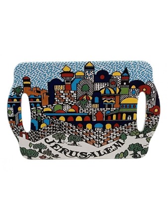 Ceramic Serving Tray with Jerusalem View in Col... | House Decorations