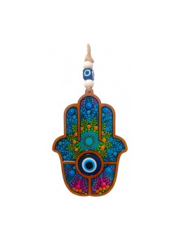 Tenture murale Hamsa en bois pour la protection contre les mauvais yeux... | Tentures murales