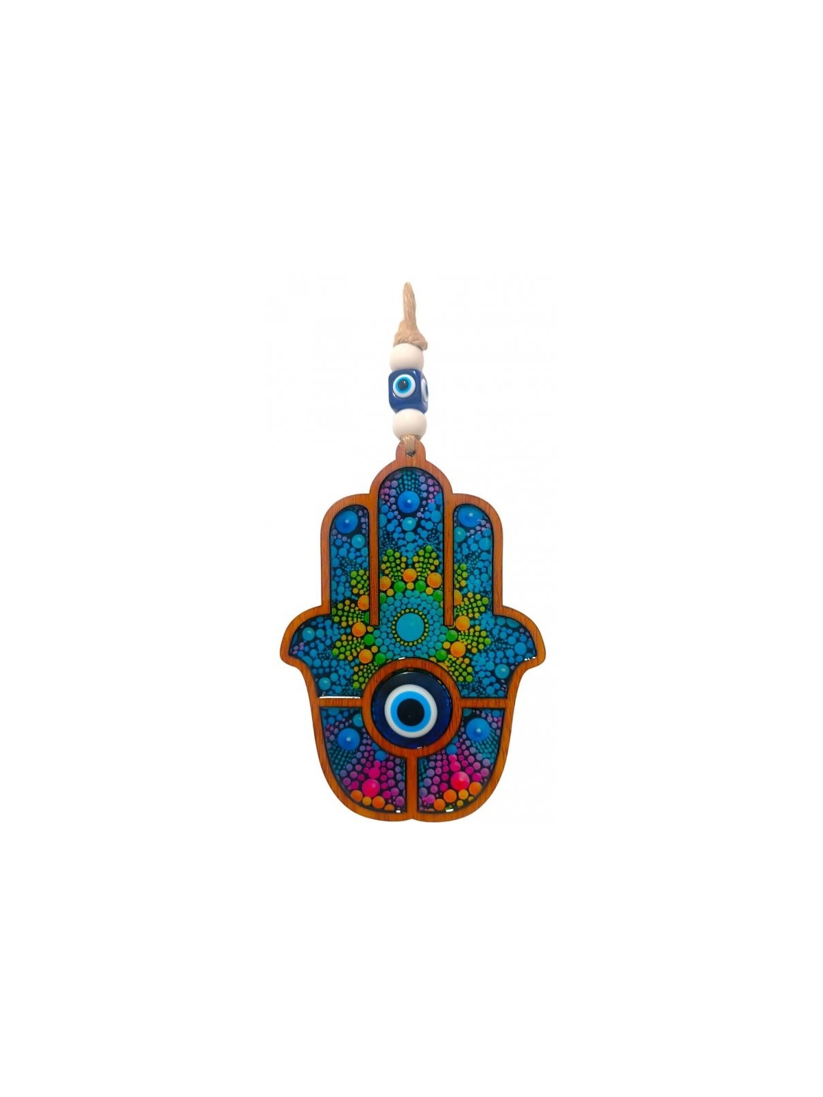 Tenture murale Hamsa en bois pour la protection contre les mauvais yeux... | Tentures murales