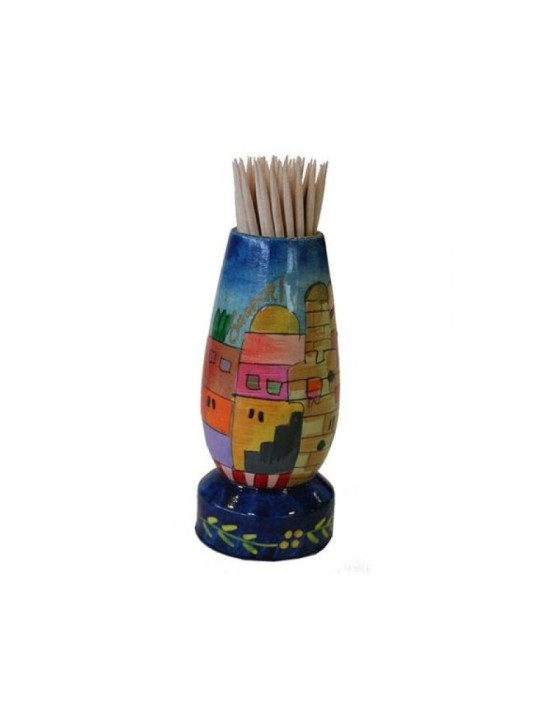 Support cure-dents en bois coloré Yair Emanuel avec... | Décorations de table