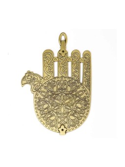 Brass Wall Hamsa Based on Morocco Synagogue Lamp Deco... | Metal Hamsa