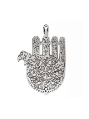 Hamsa murale plaquée argent basée sur la synagogue du Maroc... | Hamsa en métal