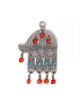 Hamsa murale antique plaquée argent avec perles colorées... | Hamsa en métal