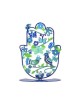 Yair Emanuel Hamsa Sculpture on Stand Blue Bird... | Table Decorations