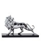 Puissante figurine de lion de Juda sur base en bois plaqué argent | Figurines