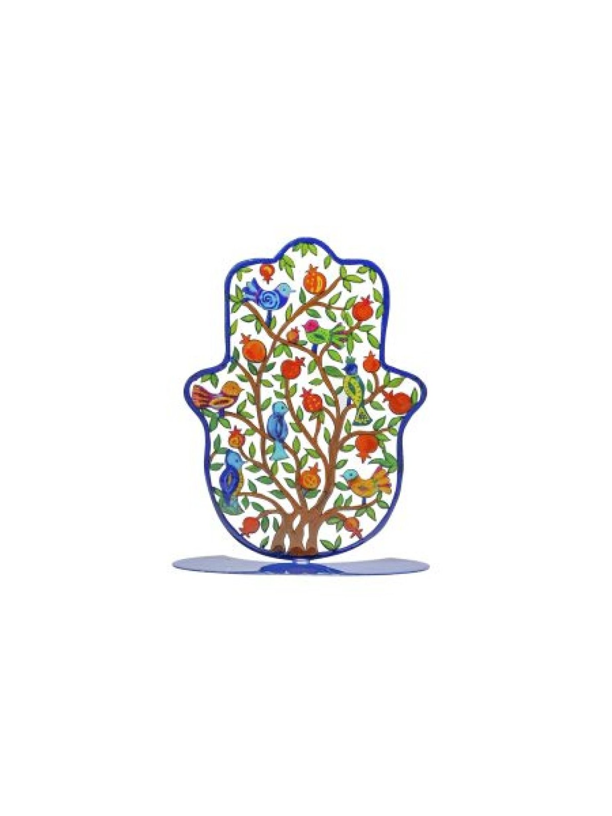 Yair Emanuel Grande Hamsa Peinte à la Main sur Socle... | Décorations de table