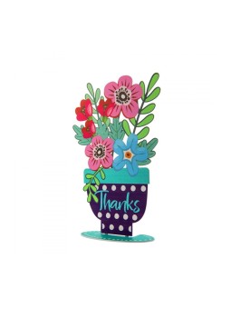 Dorit Judaica Sculpture de fleurs colorées avec bois... | Décorations de table
